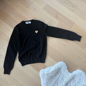 Comme des Garcons Play Black Wool Sweater S